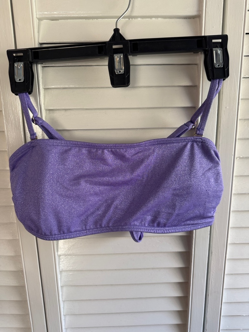 California Waves Shimmery Lavender Bandeau Bikini Top